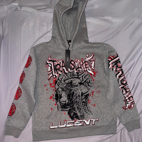 KDNK TRANSLUCENT SWEATSUIT Heather Grey/Black/Red Small, Medium and Large - Picture 2 of 9